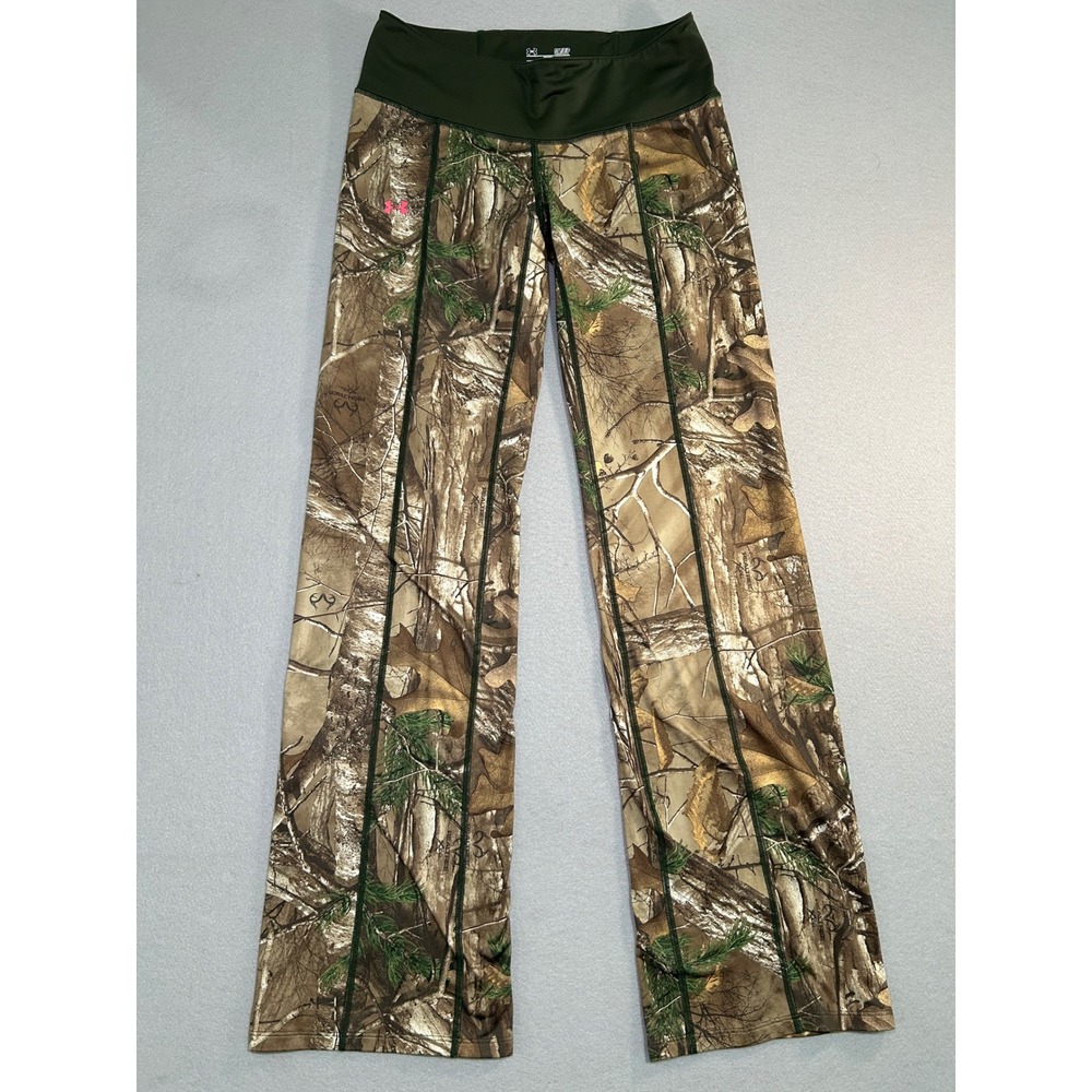 Under Armour Pants Womens Small Green Realtree Camo ColdGear Scent Control Flare